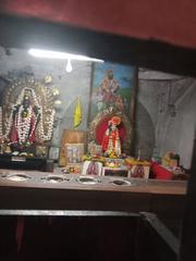 Front view of Mahalaxmi Temple in Kolhapur, Maharashtra with intricate carvings and spires