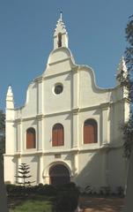St. Francis Church in Kochi, India with historic colonial architecture and blue sky