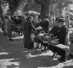 Royal couple visiting Luxembourg, black and white photo from 1951
