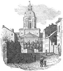 Drawing of Adolf Fredriks Church in Stockholm