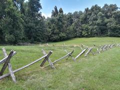 Wooden fence at the Farm Museum near Humpback Rocks Visitor Center in Blue Ridge Parkway, Virginia