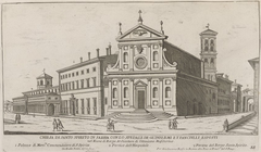 View of the Church of Santo Spirito in Sassia with adjacent Palazzo di Santo Spirito, Hospital entrance, and archway in Rome