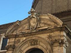 Detailed view of the main door of Santo Spirito in Sassia hospital in Rome