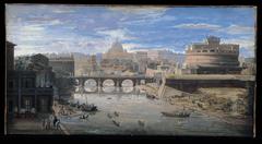 View of Tor di Nona in Rome by Gaspar van Wittel, detailed cityscape with buildings and river