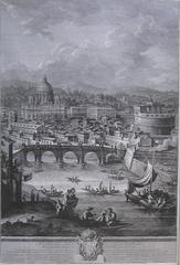 Historic panoramic view of Vatican City in 1765