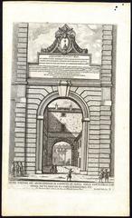 Lost portal to Ospedale di Santo Spirito in Via della Lungara Rome engraving by Giovanni Battista Falda 1665
