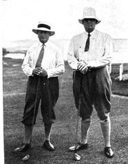 Marcelo Alvear playing golf with Dr. Cranwell at Mar del Plata Golf Club in 1927