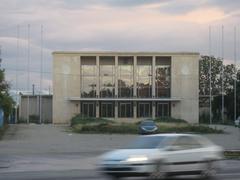 Baneasa Railway Station building with tracks and platform
