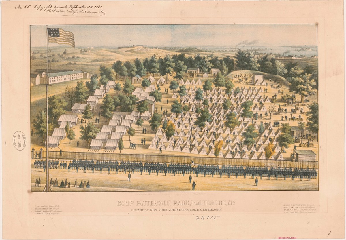 110th Regiment New York Volunteers at Camp Patterson Park Baltimore Maryland Civil War era group photo