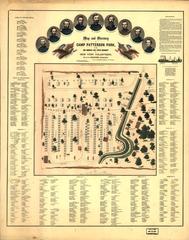 Map and directory of Camp Patterson Park Baltimore Maryland One Hundred and Tenth Regiment of New York Volunteers