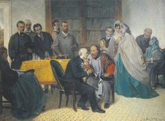 Giuseppe Garibaldi visiting Alessandro Manzoni painting from 1863