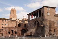 Mercati di Traiano in Rome with Torre delle Milizie and Casa dei Cavalieri di Rodi