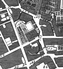 The New Plan of Rome by Giambattista Nolli part 5 of 12 showing detailed map of Forum Augusti area