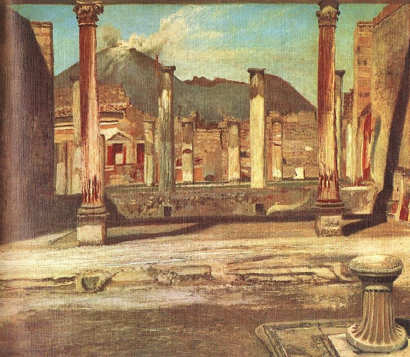 Pompeii garden with house of the surgeon and Mount Vesuvius in background 1897-1898 painting by Csontváry Kosztka Tivadar