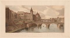 View of Pont au Change and the City Theatre in Paris by Thomas Girtin