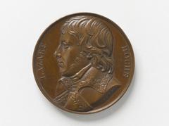 Medal with profile bust of Lazare Hoche facing left, created in 1821 by Raymond Gayrard