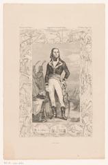 Portrait of Louis Lazare Hoche, French general and marshal, illustrated etching from 1844