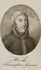 Embroidery portrait of Louis-Lazare Hoche using dot stitch technique
