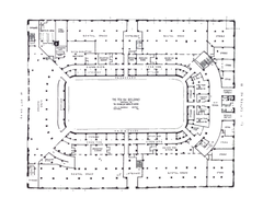 Ground floor plan of Montreal Forum with detailed layout