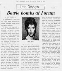 David Bowie performing on stage during the Diamond Dogs Tour in 1974