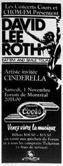 David Lee Roth and Cinderella concert advertisement 1986