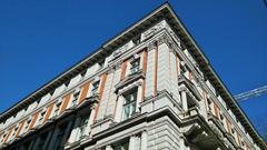 Corner of Andrássy út 8 rental building, historic architecture in Budapest