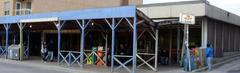 Exterior view of Toronto Transit Commission's Christie Station undergoing renovations