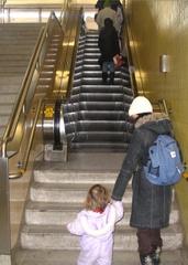 Escalator inside Christie subway station in Toronto