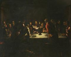 The Last Supper painting by Italian Venetian School showing Jesus and apostles at table
