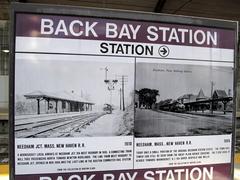 Back Bay Commuter Rail sign at train station