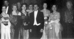 Filming scene of movie Evita in Budapest showing actors and film crew on set