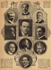 Group portrait of Hungarian Opera House artists at a commemorative concert in 1920
