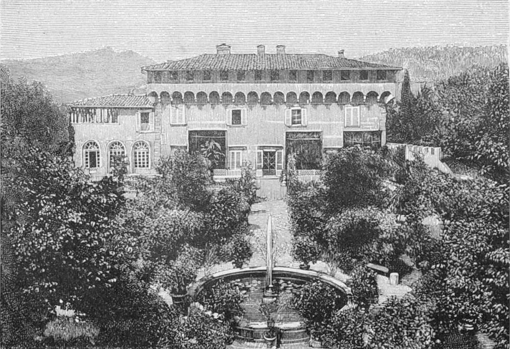 The death house of Lorenzo in Careggi with historical architecture and surrounding trees