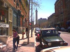 Washington Monument at Mt. Vernon Square Baltimore seen from Charles Street