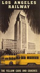 1942 Los Angeles Railway Yellow Car and coaches map cover showing transit routes