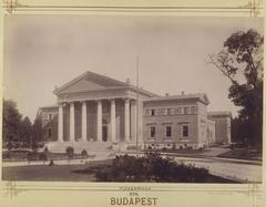 Historical view of the Műcsarnok art hall at the future Heroes' Square in Budapest, after 1890