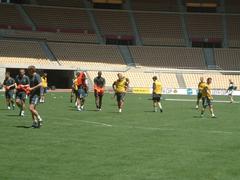Football training session before UEFA Cup Final in Seville