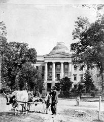 Historic view of North Carolina State Capitol building in Raleigh during the 1880s