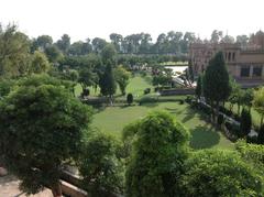 Aerial view of Islamia College Lawns with green grass and buildings