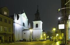 Saint Hyacinth church in Warsaw exterior with blue sky