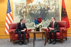 US Secretary of State Antony J. Blinken meeting Albanian President Bajram Begaj in Tirana 2024