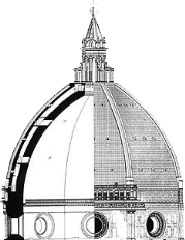 Brunelleschi and Duomo of Florence architectural illustration