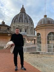 Markus Breitschmid inside Saint Peter's Basilica in Rome, Italy