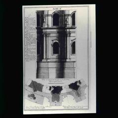 Architectural drawing of the drum and lower part of the dome of St. Peter's Basilica in Rome by Gaetano Chiaveri, 1767