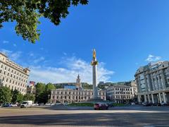 Freedom Square in Tbilisi, Georgia with St. George monument
