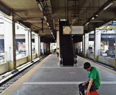 MRT-3 Taft Avenue Station platform area with train tracks and passengers