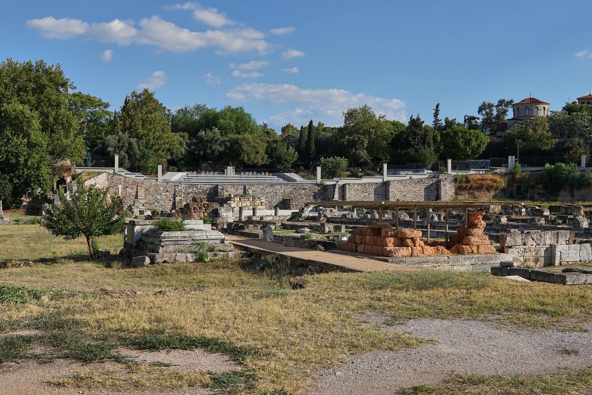 Ruins of the ancient Dipylon Gate at Kerameikos Cemetery