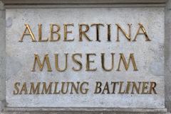 Albertina Museum inscription on building facade in Vienna