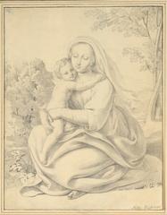 Anton Gruß Madonna with Child in Landscape 1840