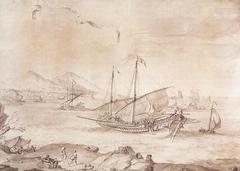 Historic ship docked at Marseille harbor with mountainous background